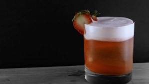 White Rum Strawberry Sour Cocktail